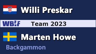 Marten Howe [G2] (Howe) vs Willi Preskar (preskar) | Backgammon