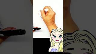Cómo dibujar a Elsa con el pelo suelto Frozen 2 #dibujosfaciles #art #dibujoslindos