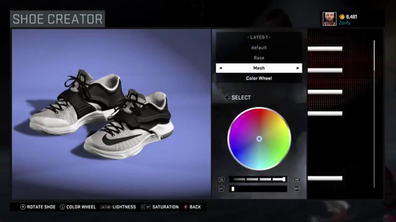 NBA 2K16 Shoe Creator - Nike KD 7 Custom "Dark Angel"