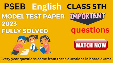 PSEB 5th English model test paper 2022-23 solution | Full Solved | #pseb #board #exams