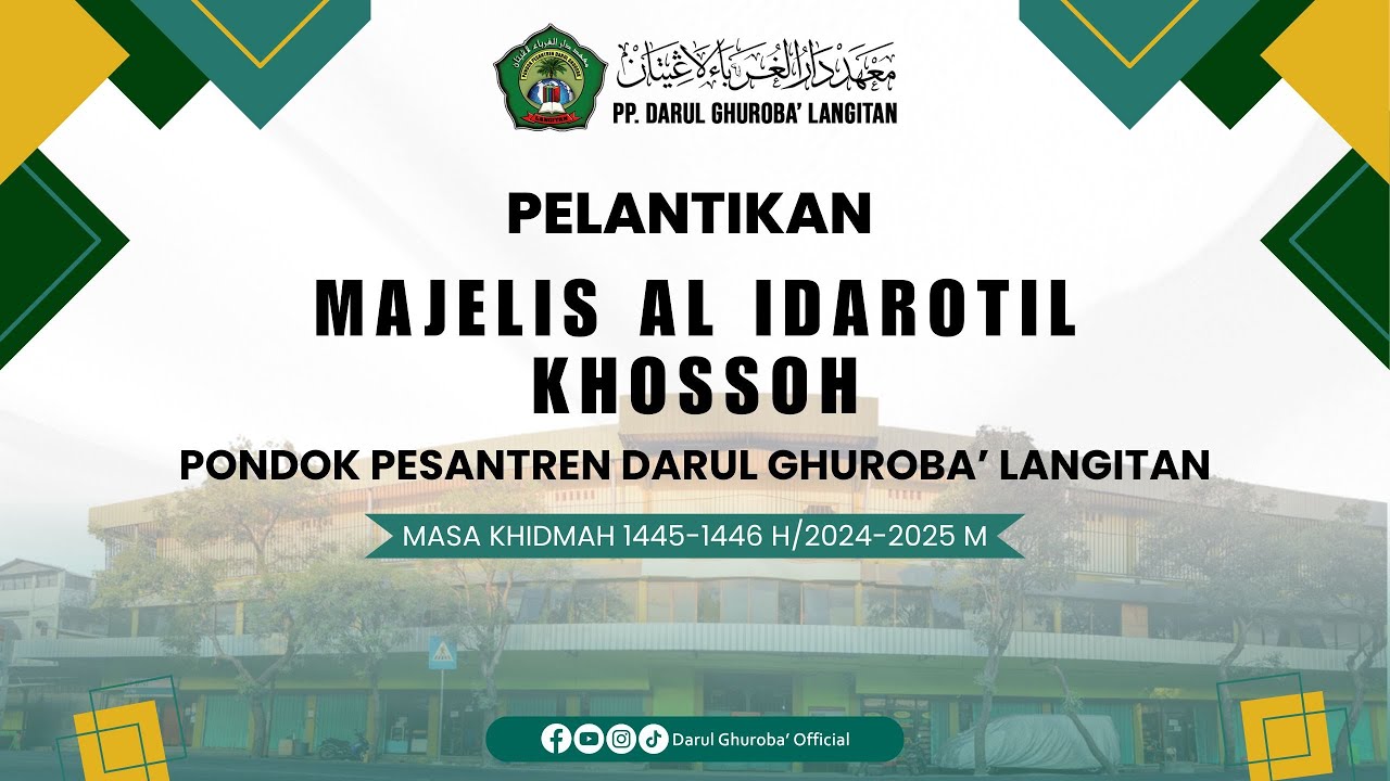 🔴Live Pelantikan Majlis Al Idarotil khossoh Ribath Darul Ghuroba' Langitan.