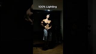 1% vs 50% vs 100% Lighting. GymLamp for posing 💡💪🏻 gym pics #gym #gymbro #fitness #gymrat