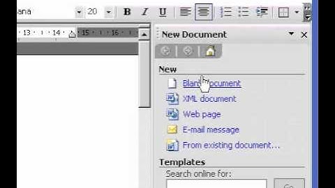 Microsoft Office Word 2003 Create a blank Web page