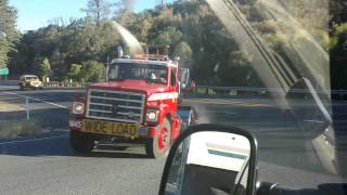 Jerusalem fire evacuees have a close call with CDF dozer almost takes out trailer