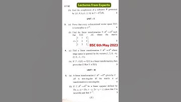 Linear Algebra -- BSC 6th - IGU May 2023 Question Paper  #bscmathematics #bscfinalyear #mathpaper