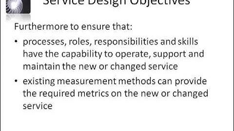 008 CSU  ITIL v3 Service Design Goals and Objectives