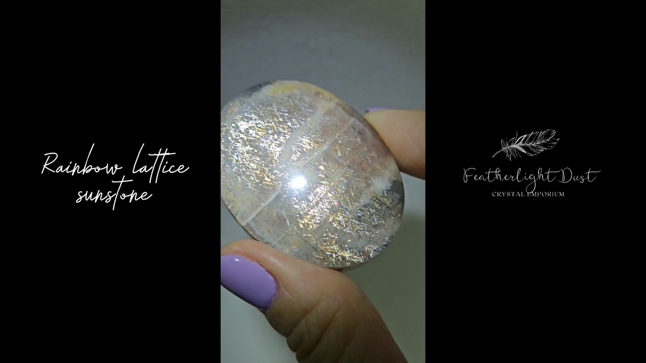 Rainbow lattice sunstone palm stone - SM613
