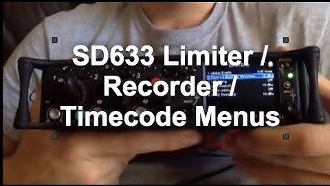 Sound Devices 633 - Limiter / recorder / timecode menus