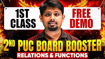 Relations & Functions in One Shot | Maths | Free Demo Lecture | 2nd PUC Booster Booster Batch
