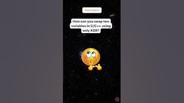 Swapping variables without a temp variable? Discover the XOR magic in C/C++!#quicksearch#programing