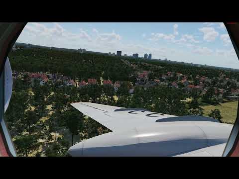 Залёт на посадку (снимал пассажир), Жуляны UKKK | X-Plane 12 | Ту-134