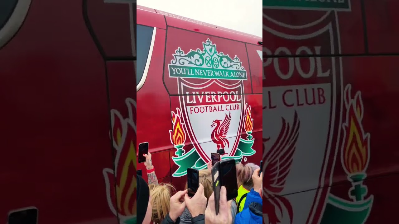 liverpool team arriving for game v arsenal
