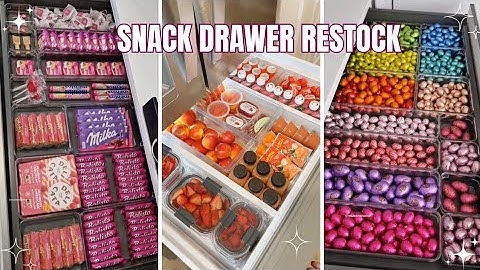 Satisfying Snack Drawer Organizing/Restocking ASMR 🍬🍫 | TikTok Restocking Organizer✨