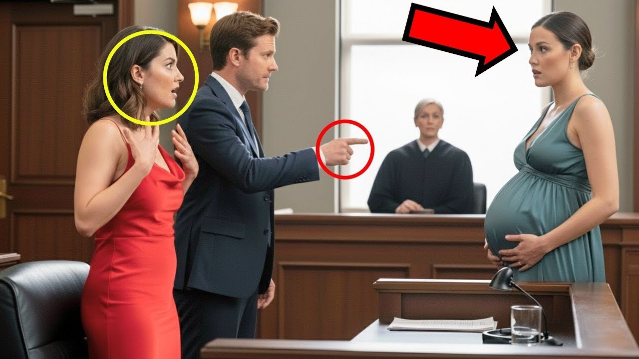 „Schwangere Frau betritt Gericht – Geliebte schockiert, als Milliardär seine Kinder verkündet“
