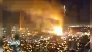 Raw: Explosion in Dubai Hotel Fire