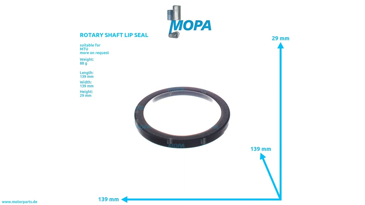 0259975047 MOPA ROTARY SHAFT LIP SEAL suitable for MTU engines YouTube