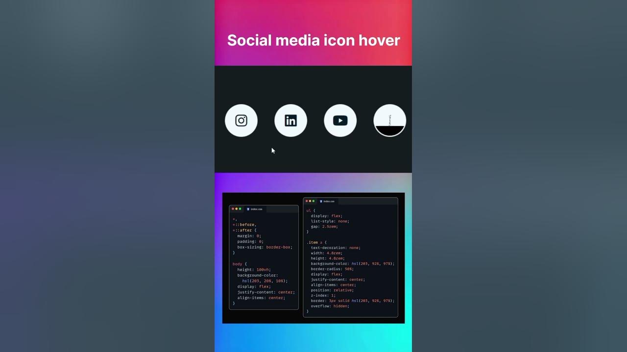 Responsive Social media icon hover using html & css | social media icon ...