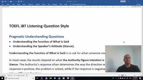 TOEFL iBT Listening Question Style (5) Pragmatic Understanding Questions final