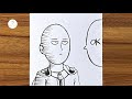 How To Draw Saitama step by step || Easy drawing for beginners || Easy drawings ideas for beginners