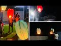 Flying Sky Lantern in Beach House ECR | Hot Air Balloon Lantern Flying With Family | வான விளக்கு