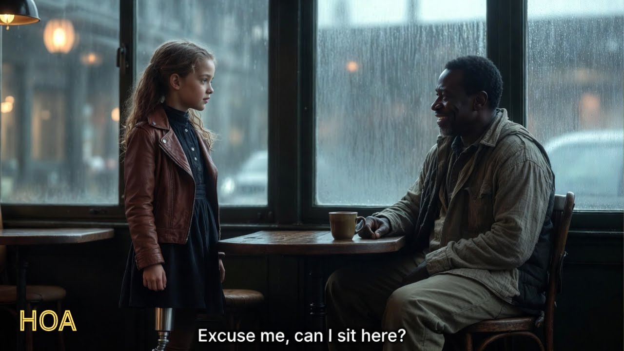 HOA “Can I Sit Here?” One-Legged Girl Asked Black Dad at Busy Cafe — His Reply Made Everyone Cry