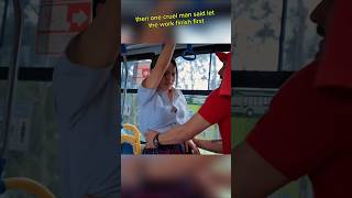 A poor girl handcuffed inside a bus! 😱🚌#shorts