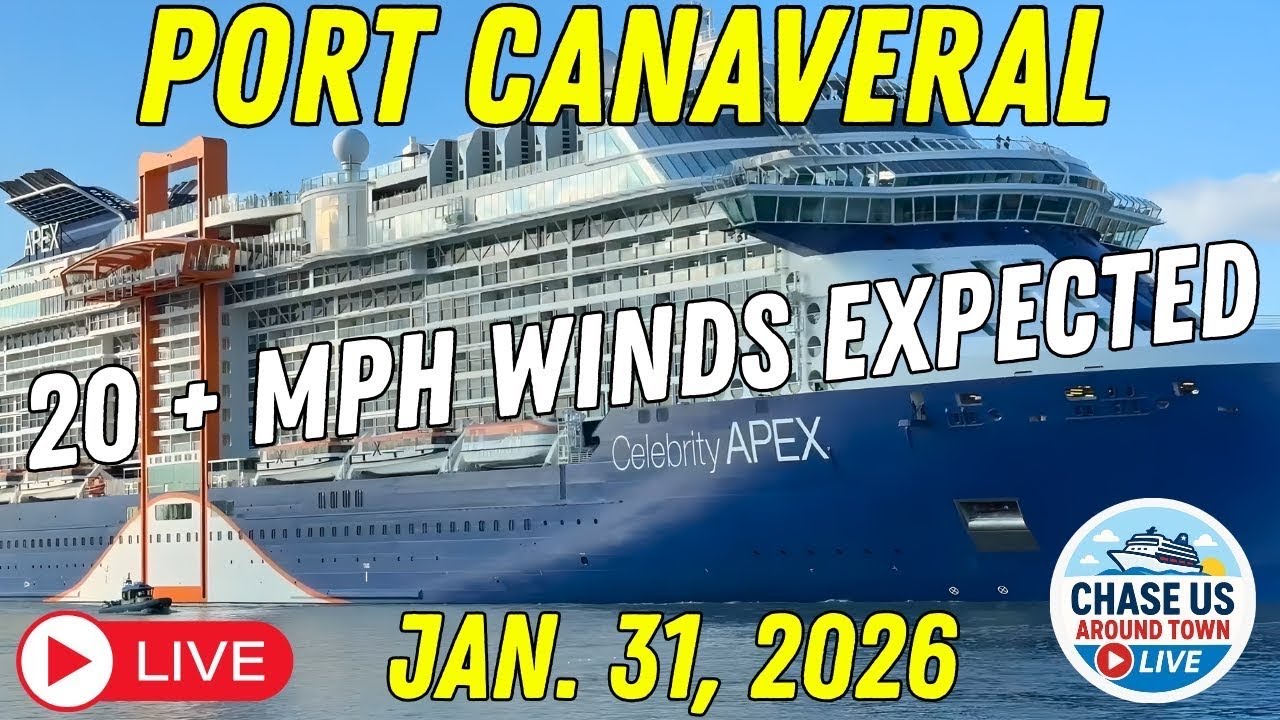 🔴 LIVE: Watching the Cruise Ships Leaving Port Canaveral LIVE! WIND ADVISORY
