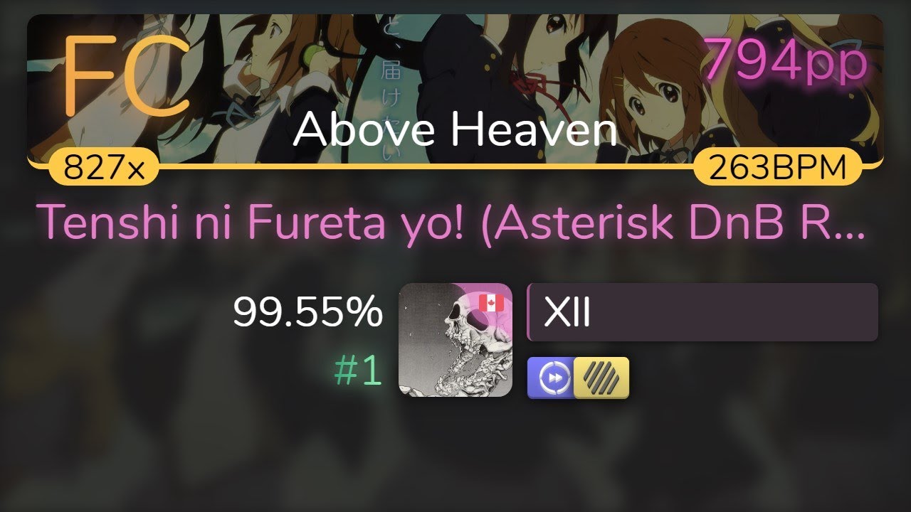 XlI | HO-KAGO TEA TIME - Tenshi ni Fureta yo! [Above Heaven] +HDDT 99.55% {#1 794pp FC} - osu!