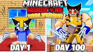 I Survived 100 Days As Wolverine In Minecraft