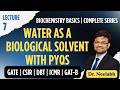 Biochemistry Basics for GATE/CSIR/DBT/GAT-B | Water as a Biological Solvent | Lecture 7