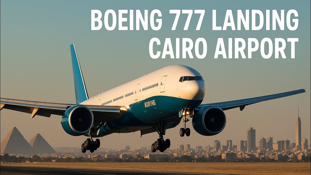 Boeing 777 Landing at Cairo International Airport | Realistic Approach in MSFS 