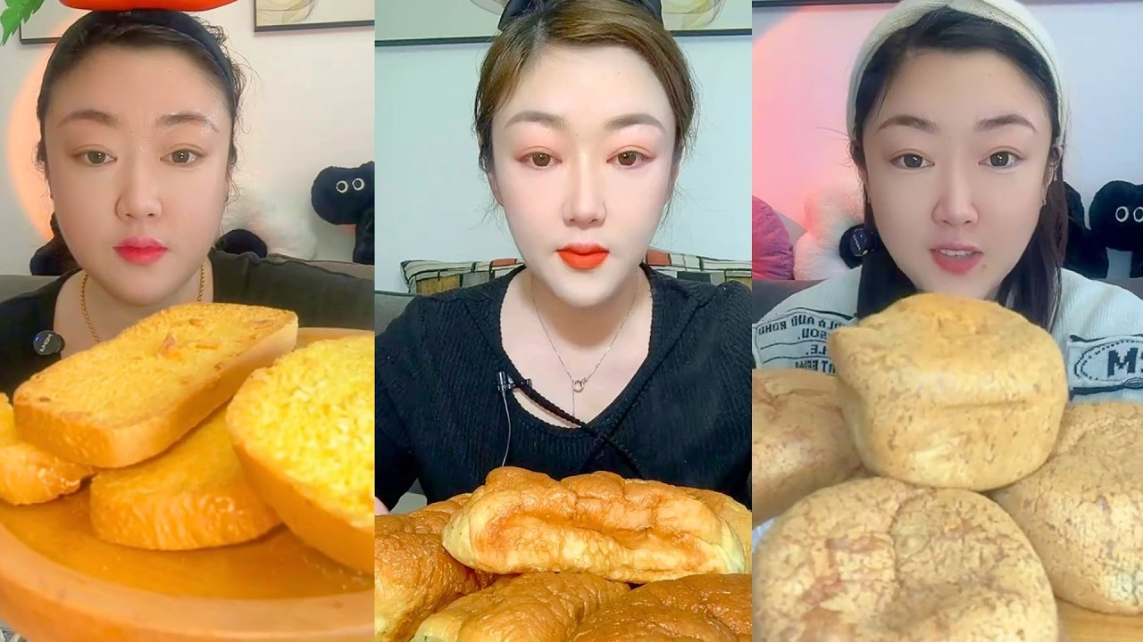 Three Bread Varieties Mukbang: Butter Toast, Soft Rolls, Sweet Buns #169