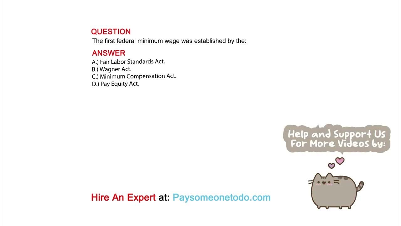The first federal minimum wage was established by the YouTube