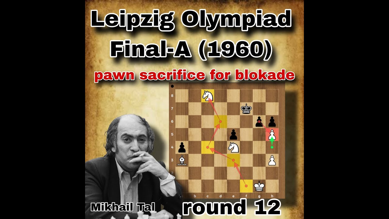 J Penrose vs Tal, 1960 | pawn sacrifice for blokade