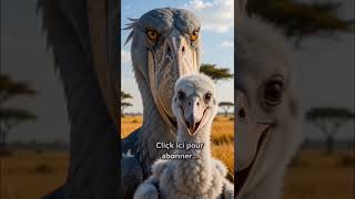 Le bec machine gun du Shoebill protège son nid #shoebill #faits #incroyable