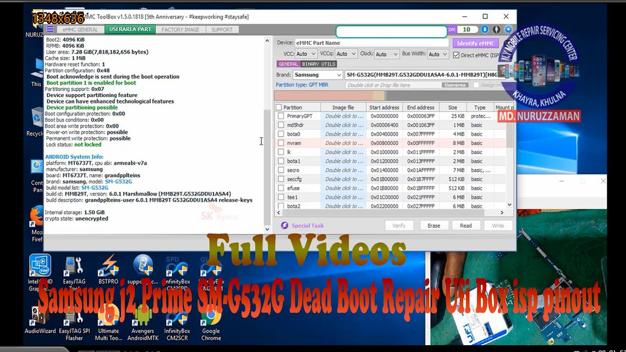 Samsung j2 Prime SM G532G Dead Boot Repair Ufi Box