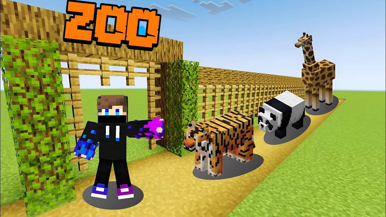 I BUILT THE BIGGEST ANIMAL ZOO IN MINECRAFT !!! - YouTube