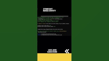 Symfony Command Make Entity #shorts