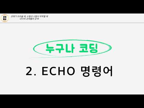 배치파일 강좌 2강 ECHO 명령어