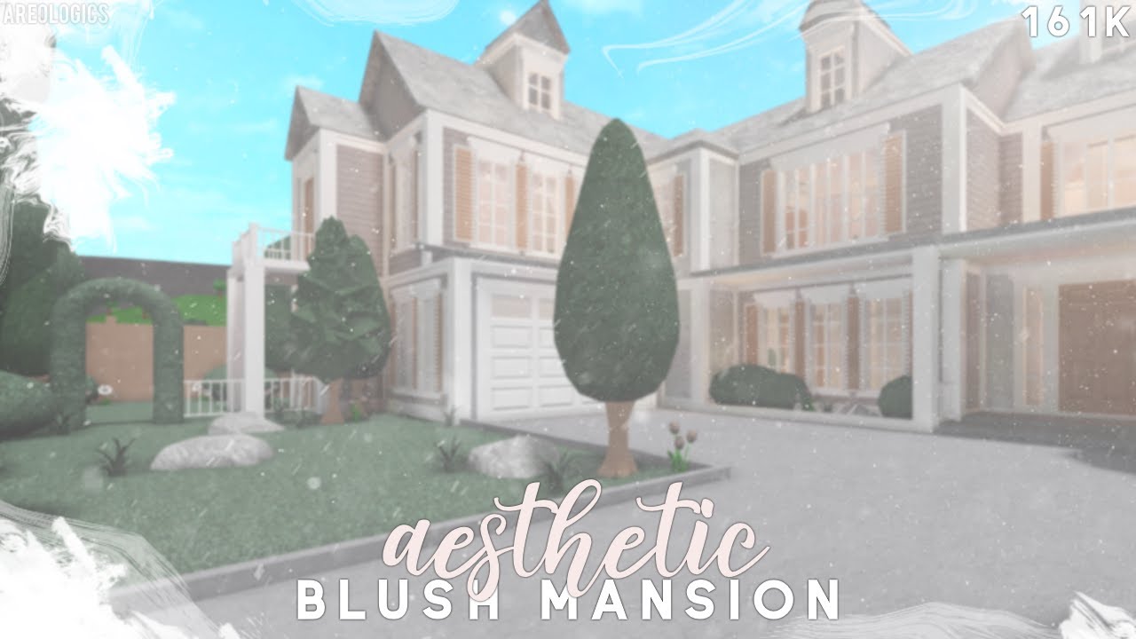 Bloxburg | Aesthetic Blush Mansion Speed Build - YouTube