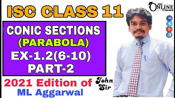 CONIC SECTIONS EX-1.2(6-10)PART-2 ISC CLASS 11 ML AGGARWAL 2021 SOLUTION | JBR ONLINE CLASSES