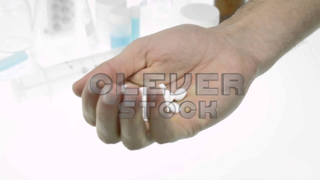 Man Hand holding medicine pills addiction - Stock Footage