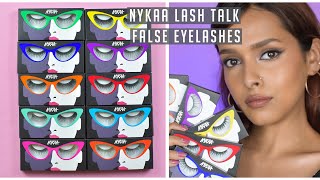 NYKAA LASH TALK FALSE EYELASHES REVIEW AND TRY ON | ALL 10 STYLES