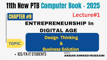 Design Thinking & Business Solutions | 1st Year Computer Chapter 9 | 5 Key Stages Explained in Urdu