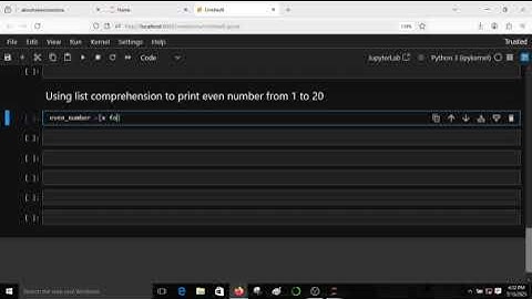using list comprehension to print even numbers from 1 to 21#coding , #python , #python project