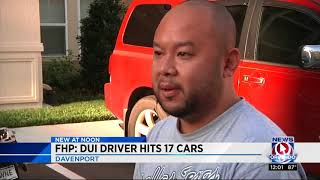 Drunk Florida Man hits 17 cars while trying to park