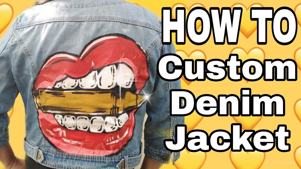 HOW TO PAINT ON DENIM (Custom with Acrylic paint) Frangipani YouTube