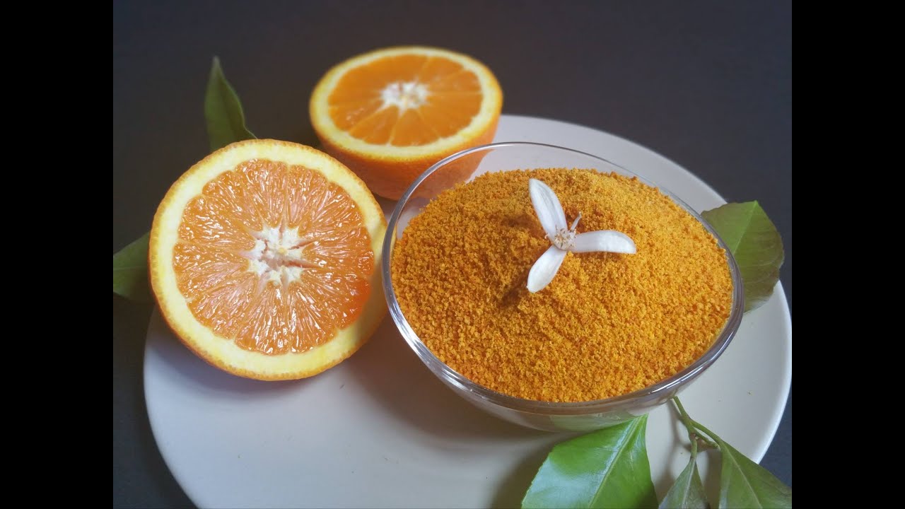 Polvere di scorza di arancia perfetta per aromatizzare , ricetta semplicissima