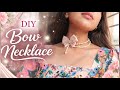 So Pretty! DIY Pearl Bow Necklace at Home 💕 | Easy Handmade Jewellery Tutorial