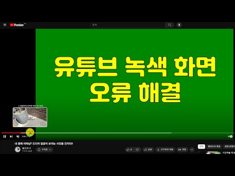   유튜브 녹색 화면으로 나오시나요 유튜브 화면 오류 한방에 해결하는 방법